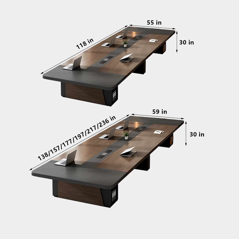 Modern Minimalist Long Conference Table Rectangular Meeting Desk for Office - image 8