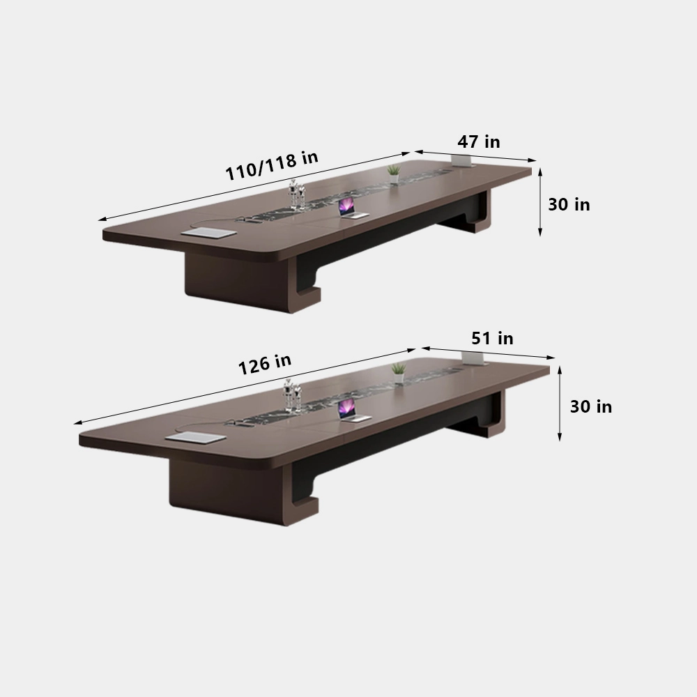 Luxury Piano Gloss Finish Conference Table – Large Modern Rectangle Boardroom Table - image 8