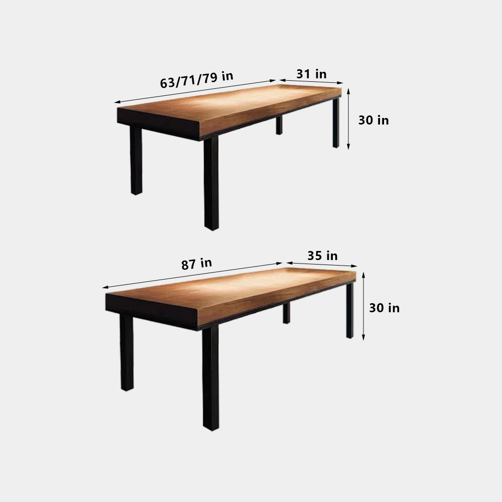 Solid Wood Rectangular Meeting Table Minimalist Design for Modern Office - image 8
