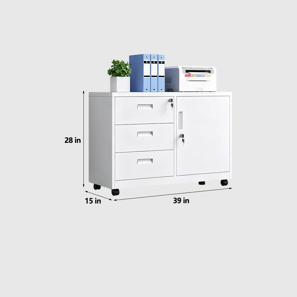 Mobile Metal Filing Cabinet with Lock Drawers - image 7