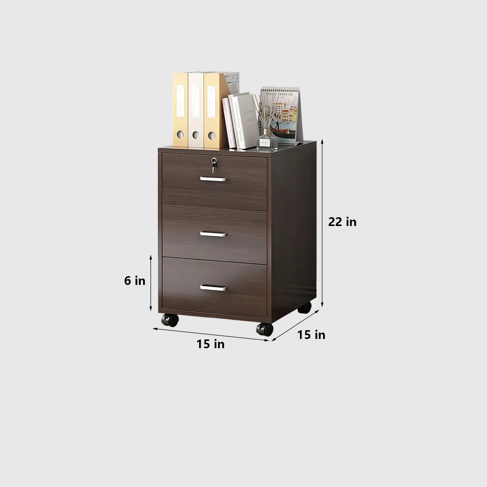 Mobile Wooden Office File Cabinet - image 7