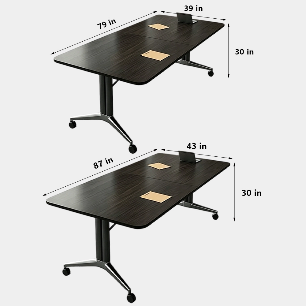 Foldable Conference Table Long Rectangular & Movable Modular Design - image 8