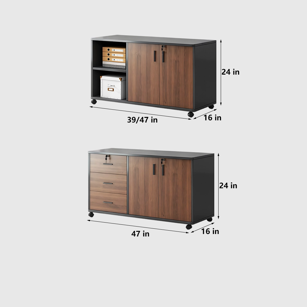 Mobile Under-Desk Storage Cabinet With Locking Drawer - image 8