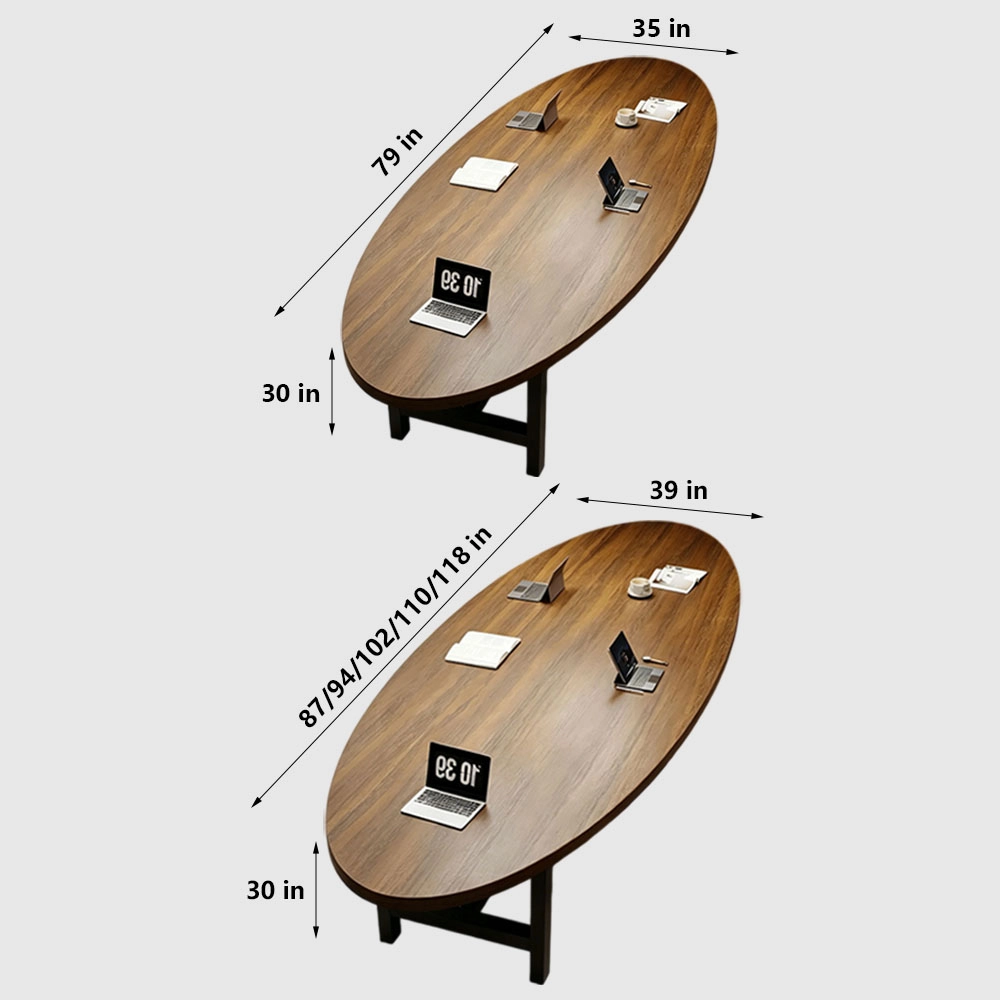 Mid Century Modern Conference Table – Premium Wood Meeting Desk for Office - image 8