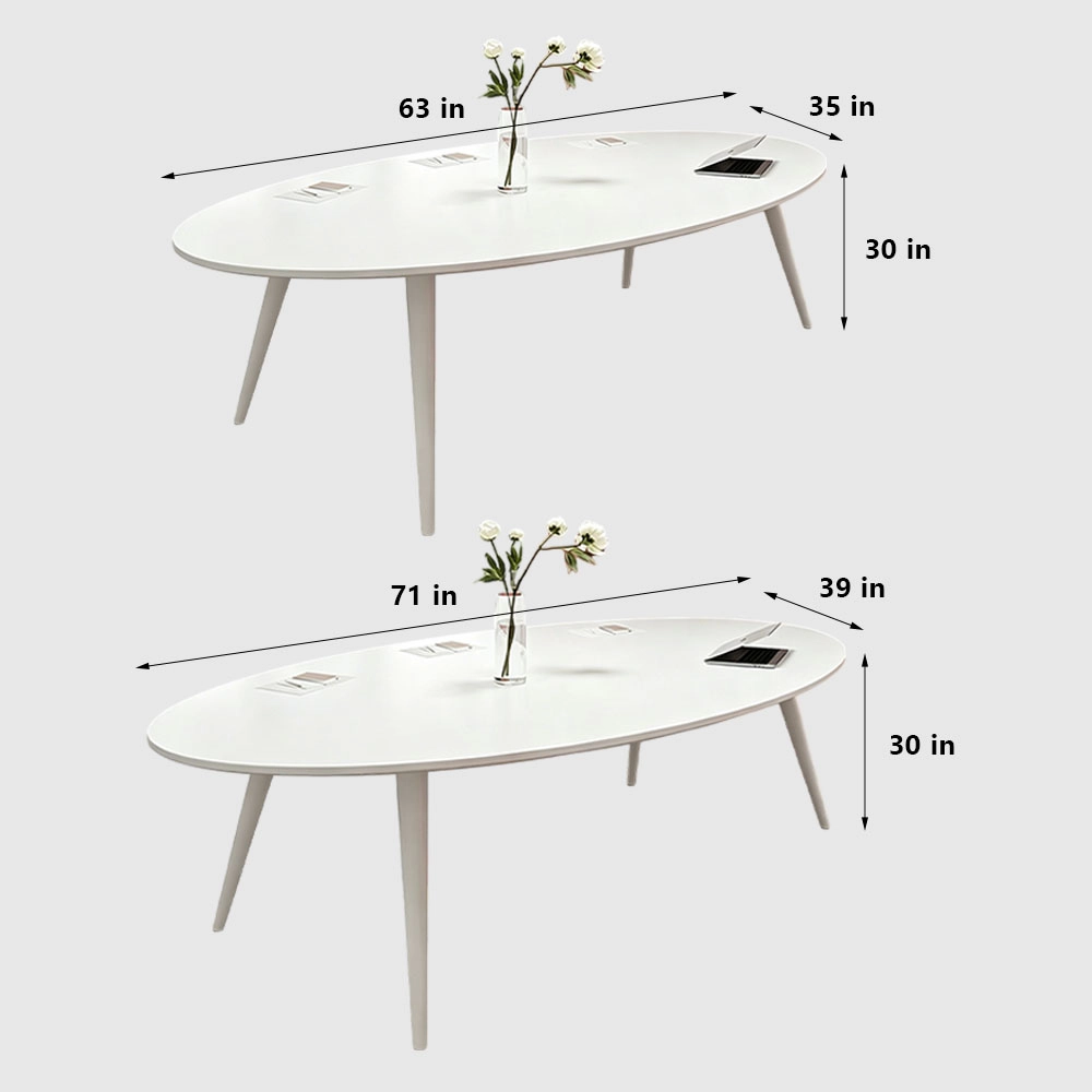 Contemporary Elliptical Real Wood Meeting Table – Optimized for Office Furniture - image 8
