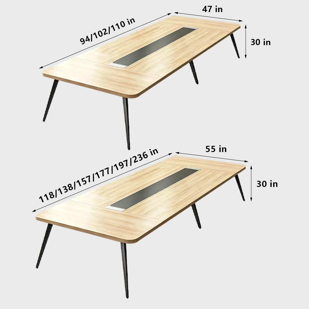 Small Office Meeting Table – Modern Minimalist Long Rectangular Conference Desk - image 8