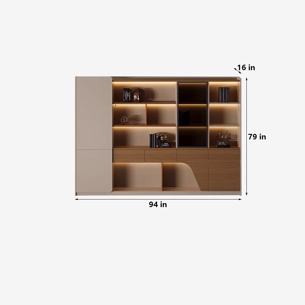 Luxury Wood Grain Filing Cabinet With Lights - image 7