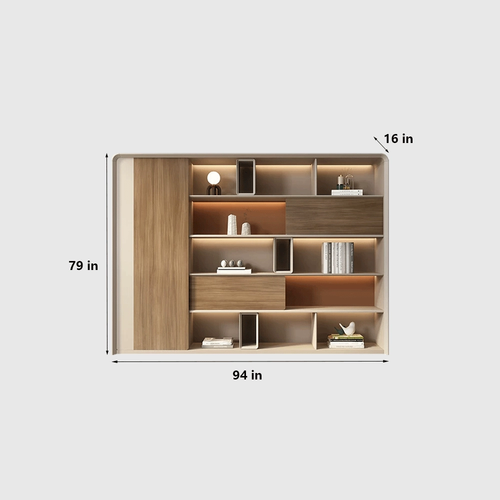 Light Luxury Wood Bookcase File Cabinet - image 7