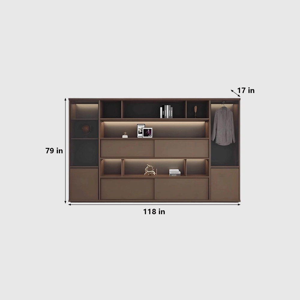 Wooden Glass Door Office Cabinet – Floor Standing File & Bookcase - image 8