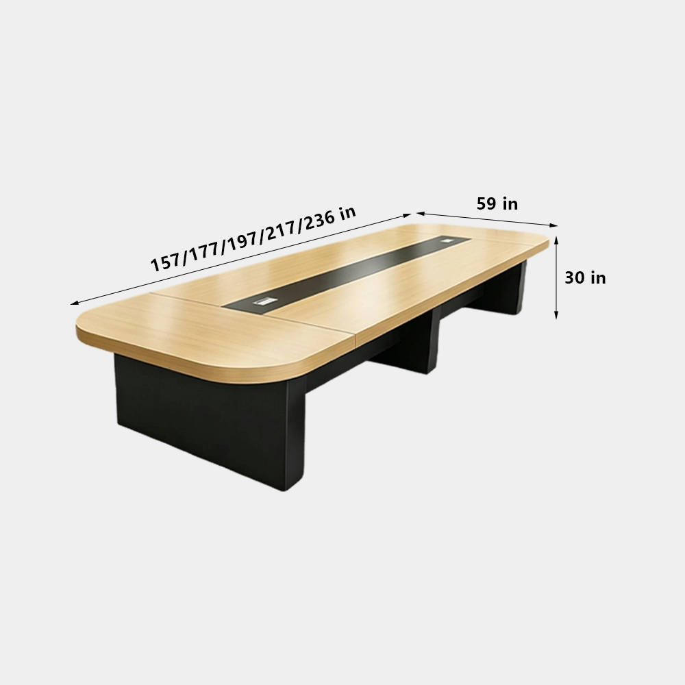 Round Edge Large Conference Table  Modern Long Meeting Table for Offices - image 9