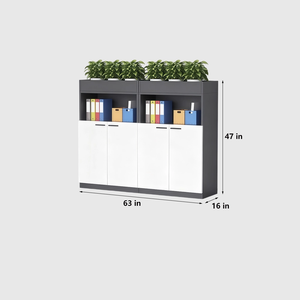 Office Filing Cabinet with Decorative Planter Shelf - image 9