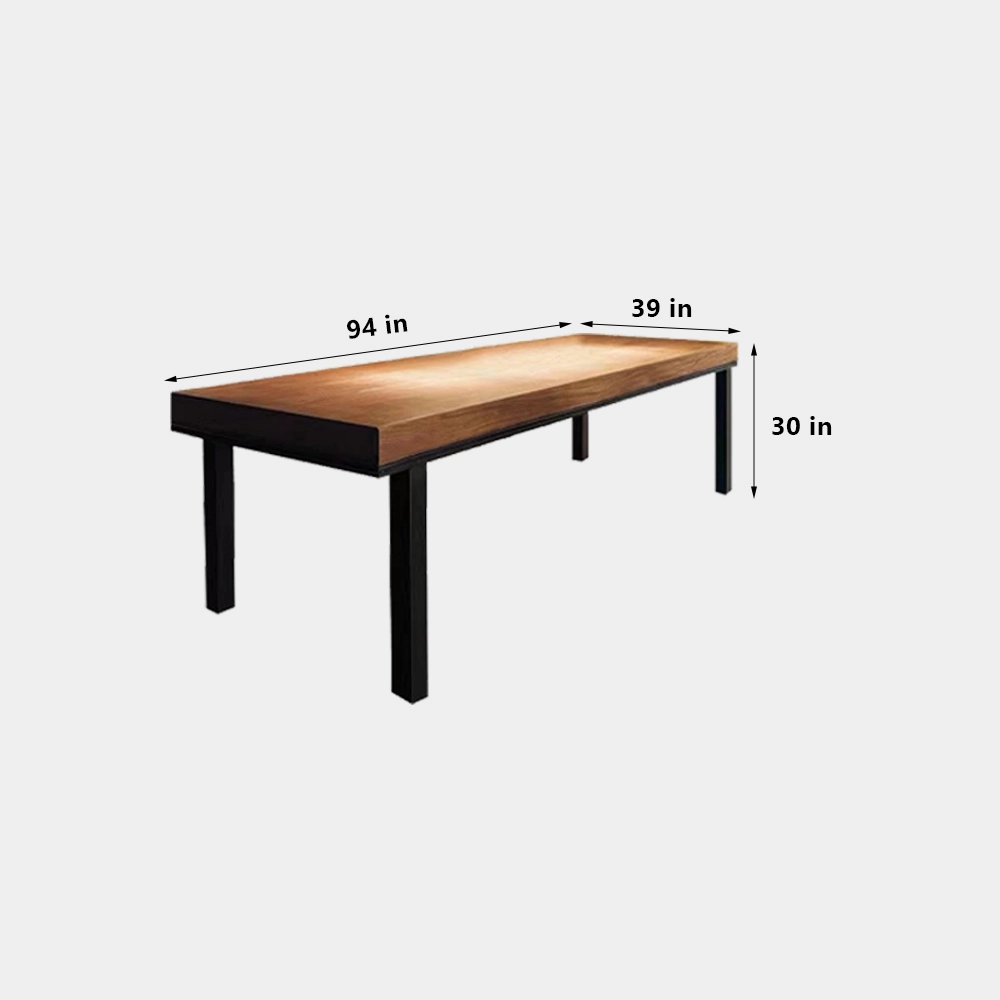 Solid Wood Rectangular Meeting Table Minimalist Design for Modern Office - image 9
