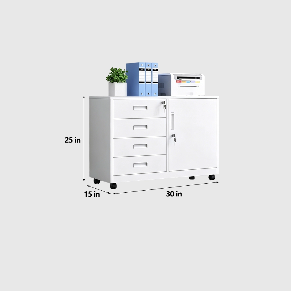 Mobile Metal Filing Cabinet with Lock Drawers - image 8