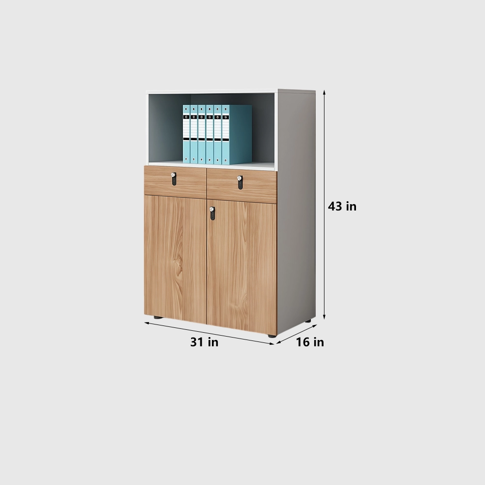 Combination Lock Wooden File Cabinet - image 8