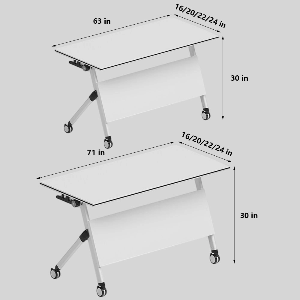 Interlocking Folding Meeting Table on Wheels – Portable Modular Conference Desk - image 9