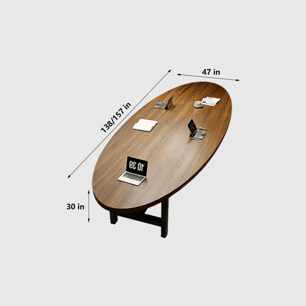 Mid Century Modern Conference Table – Premium Wood Meeting Desk for Office - image 9