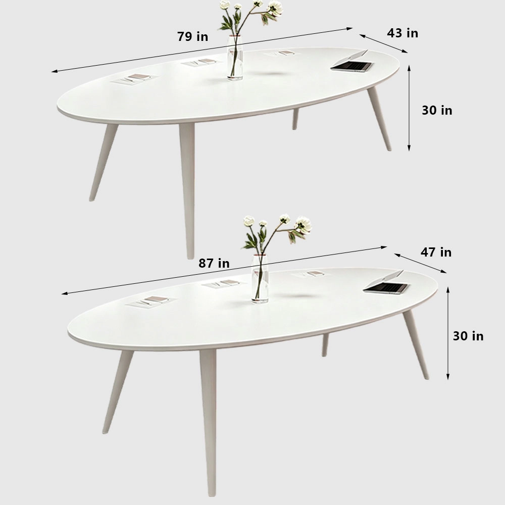 Contemporary Elliptical Real Wood Meeting Table – Optimized for Office Furniture - image 9