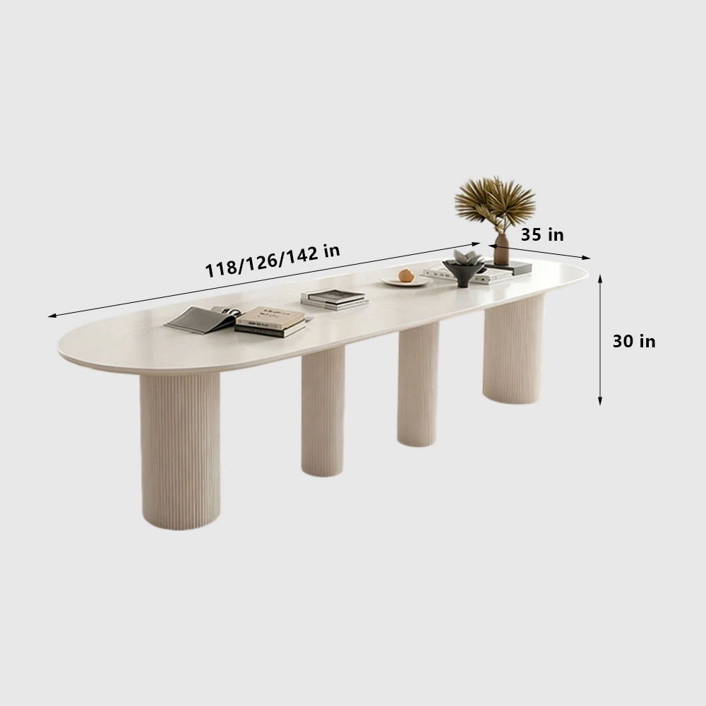 French Cream Style Oval Conference Table – Elegant Meeting Table for Office - image 9