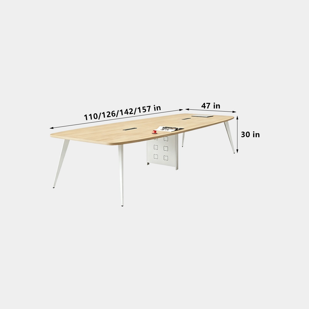 Modern Simple Oval Conference Table – Long Office Desk for Meetings - image 9