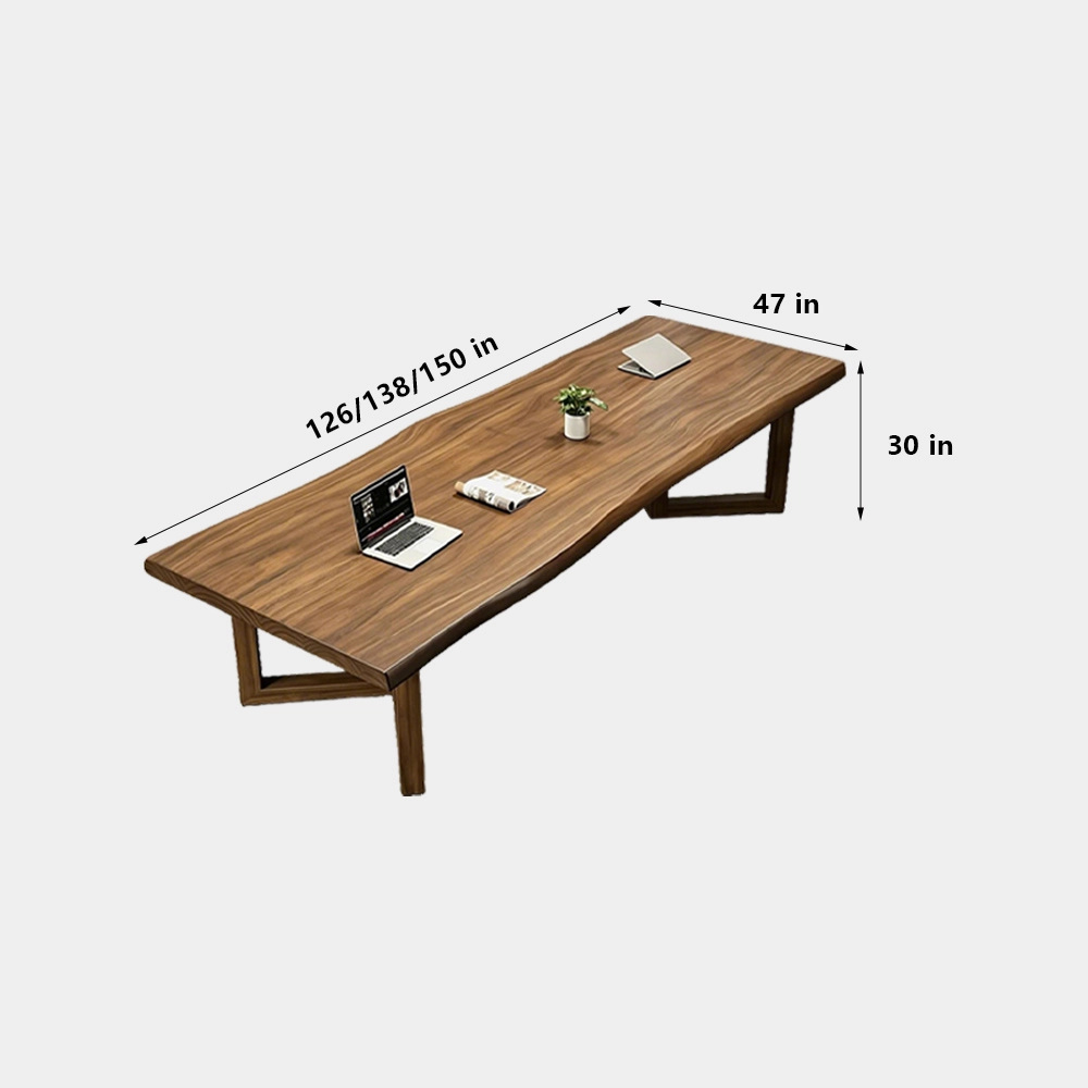 Modern Minimalist Solid Wood Conference Table | Industrial Style Meeting Desk - image 9