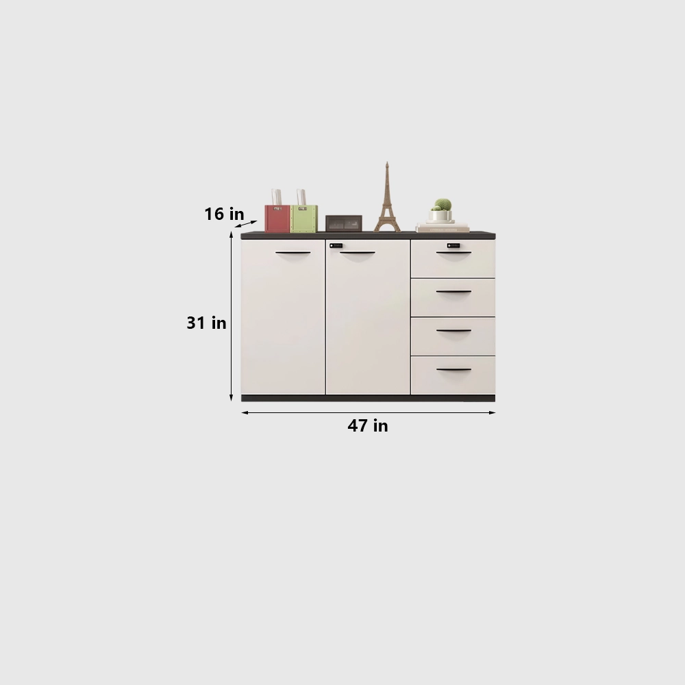 Lockable Wooden Filing Cabinet for Workspace - image 9