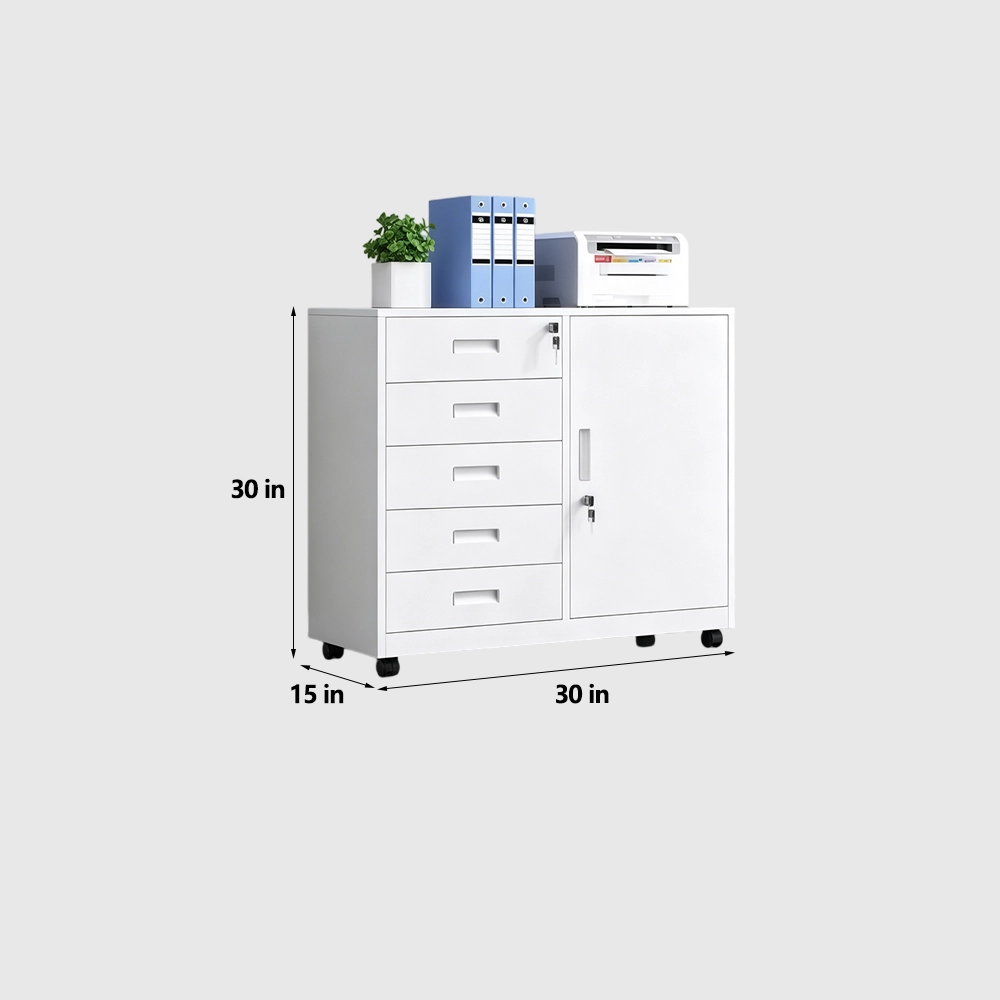 Mobile Metal Filing Cabinet with Lock Drawers - image 9