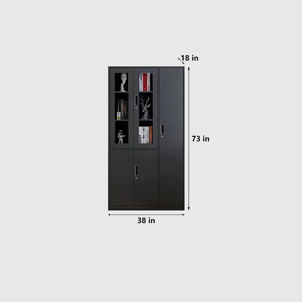 Modern Metal Filing Cabinet with Glass Display Doors - image 10