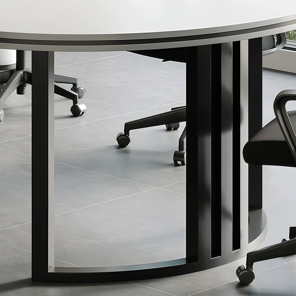 White Semicircular Long Training Table - image 6