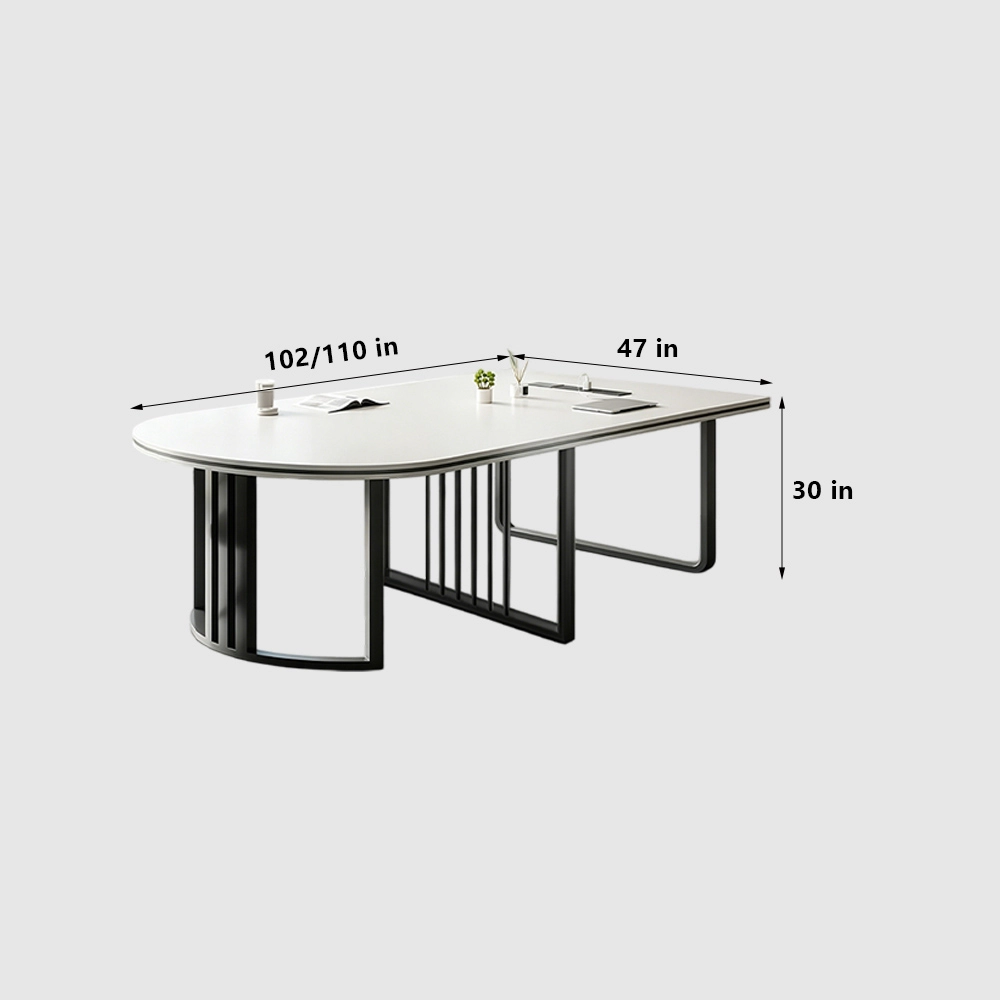 White Semicircular Long Training Table - image 8