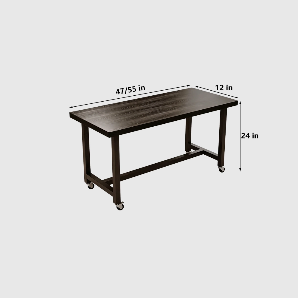 Portable Black Solid Wood Conference Table – Rolling Meeting Desk for Office Use - image 7