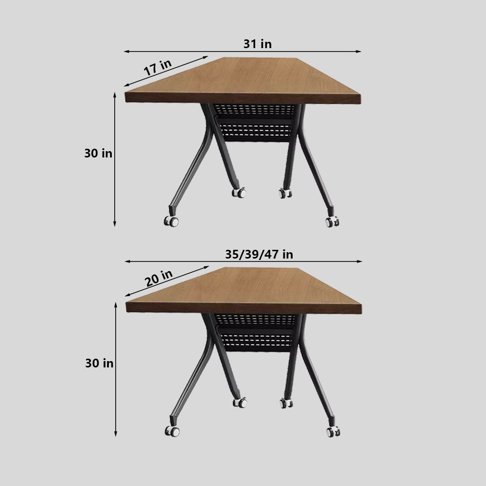 Spliceable Modular Folding Conference Table – Modern Solid Wood Business Meeting Desk for Office - image 7