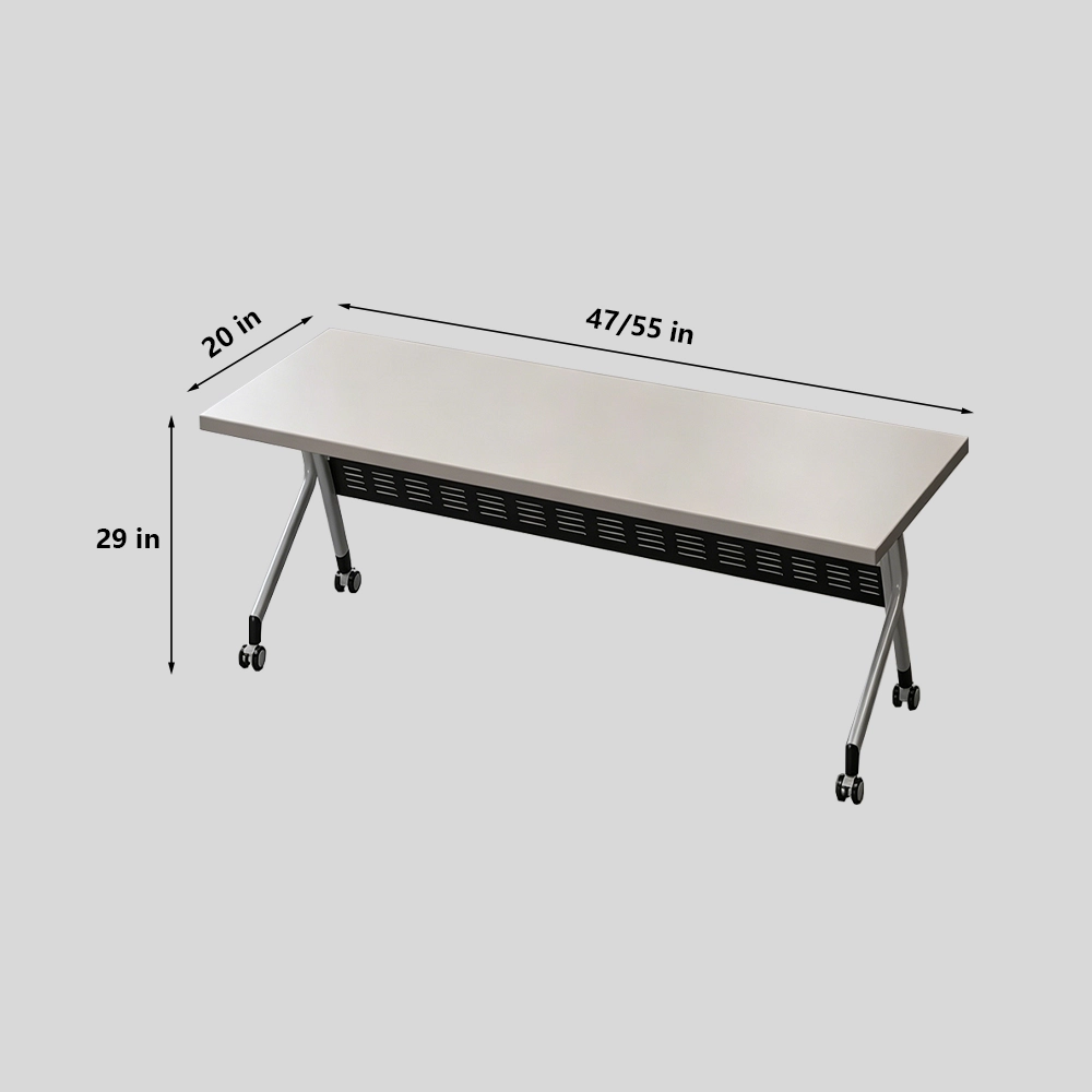 White Wooden Folding Conference Table – Mobile Modular Design - image 8