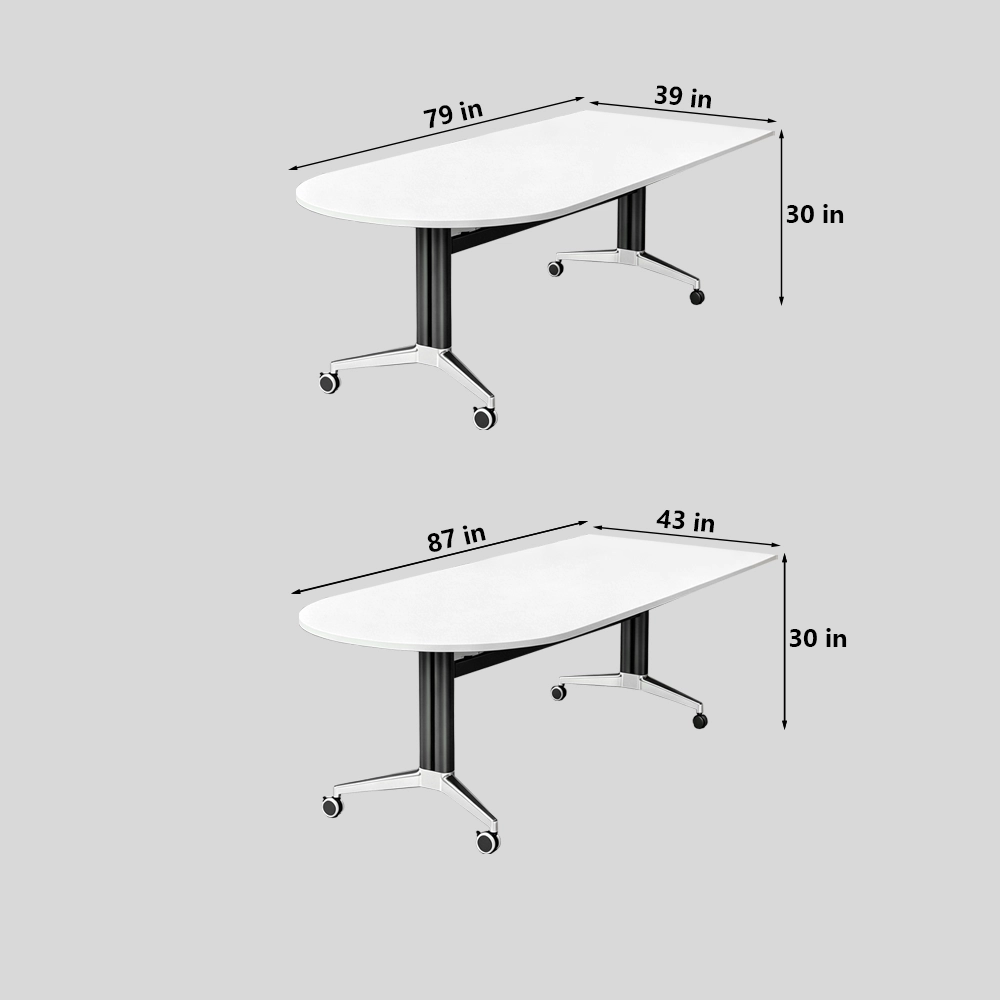 Spliceable Folding Training Table Portable Conference Desk with Wheels - image 7