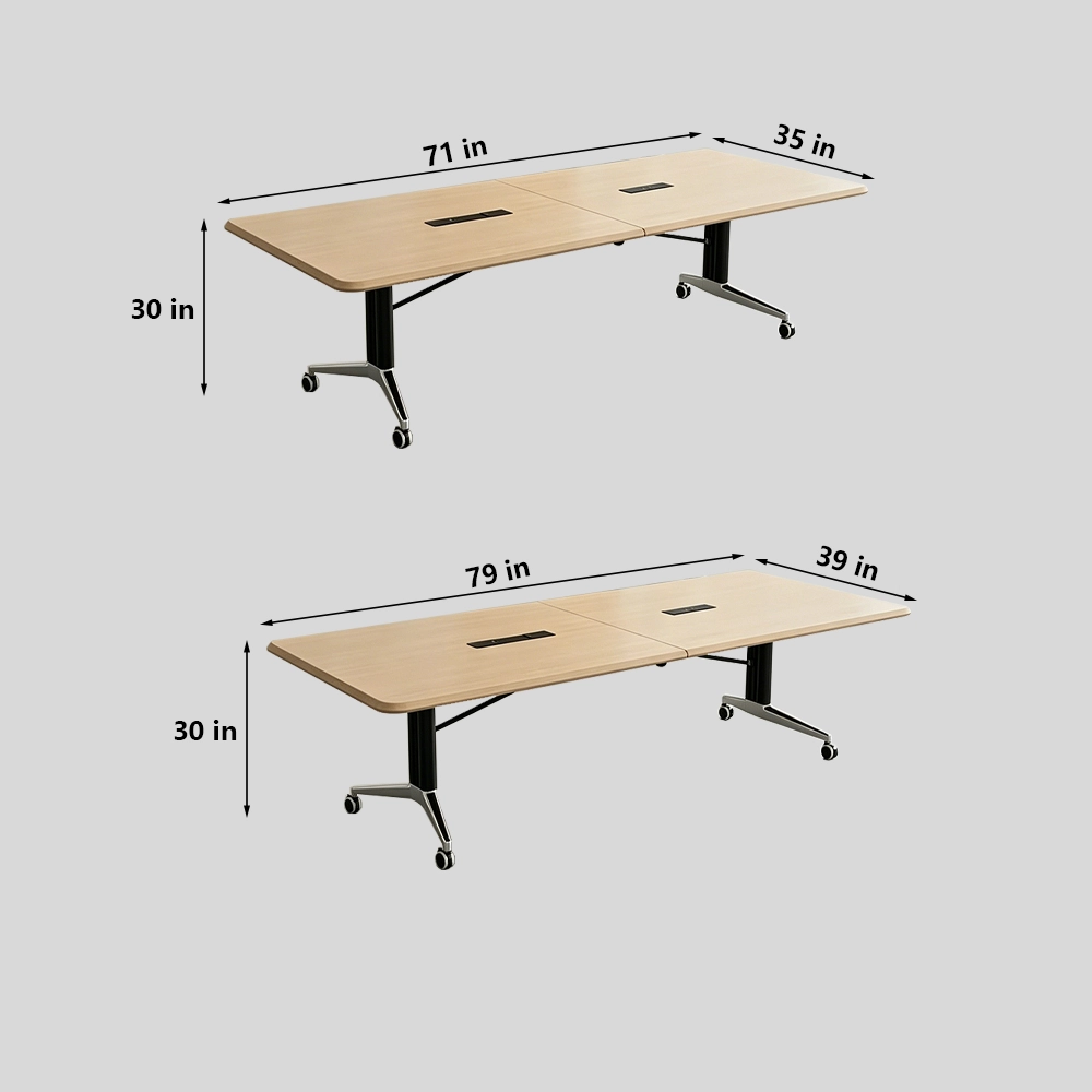 Mobile Folding Table for Office – Extendable Modular Conference Desk on Casters - image 8