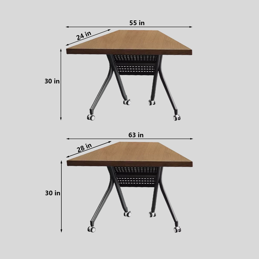 Spliceable Modular Folding Conference Table – Modern Solid Wood Business Meeting Desk for Office - image 8