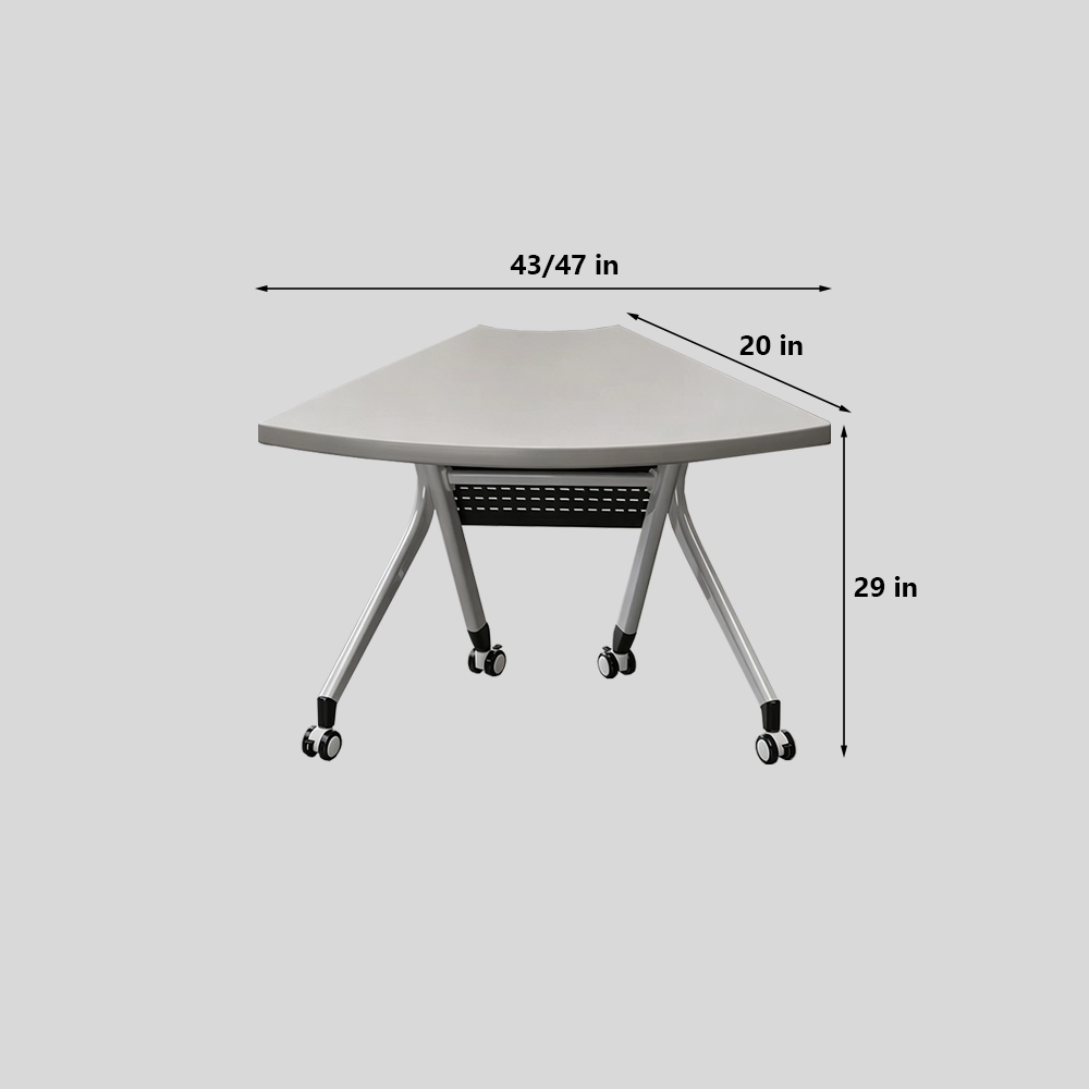 White Wooden Folding Conference Table – Mobile Modular Design - image 7