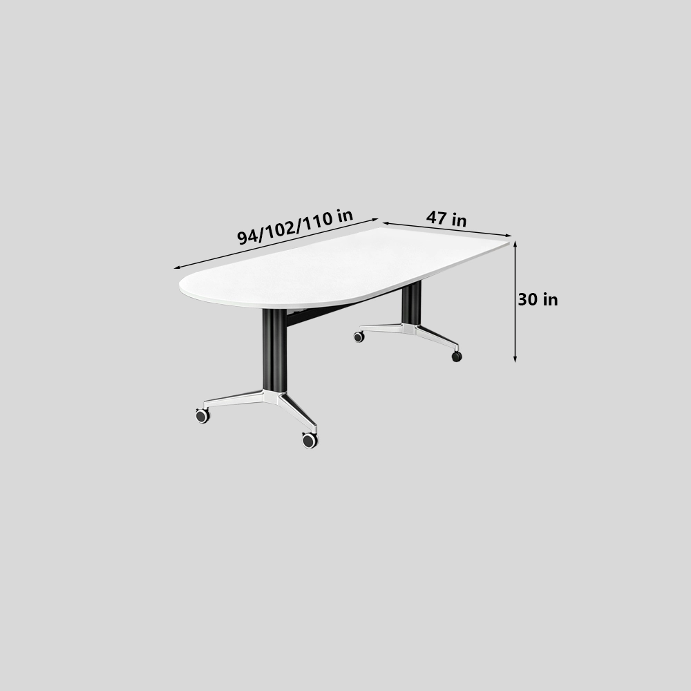 Spliceable Folding Training Table Portable Conference Desk with Wheels - image 8