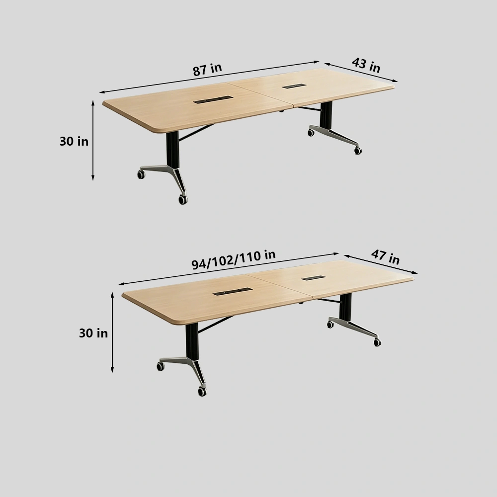 Mobile Folding Table for Office – Extendable Modular Conference Desk on Casters - image 9