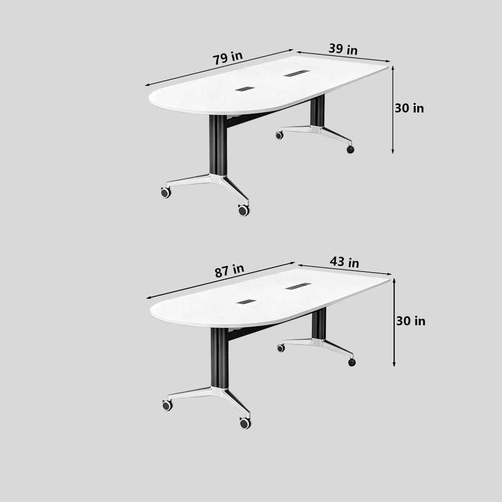 Spliceable Folding Training Table Portable Conference Desk with Wheels - image 9
