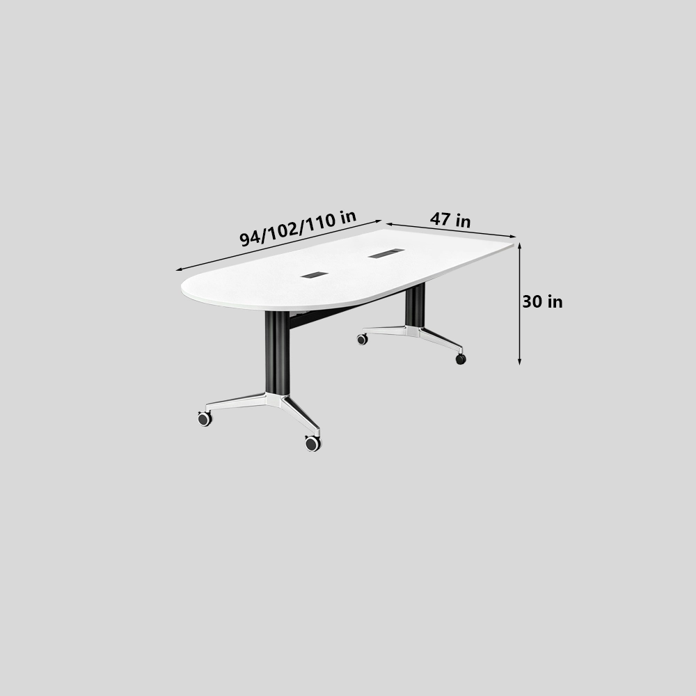 Spliceable Folding Training Table Portable Conference Desk with Wheels - image 10