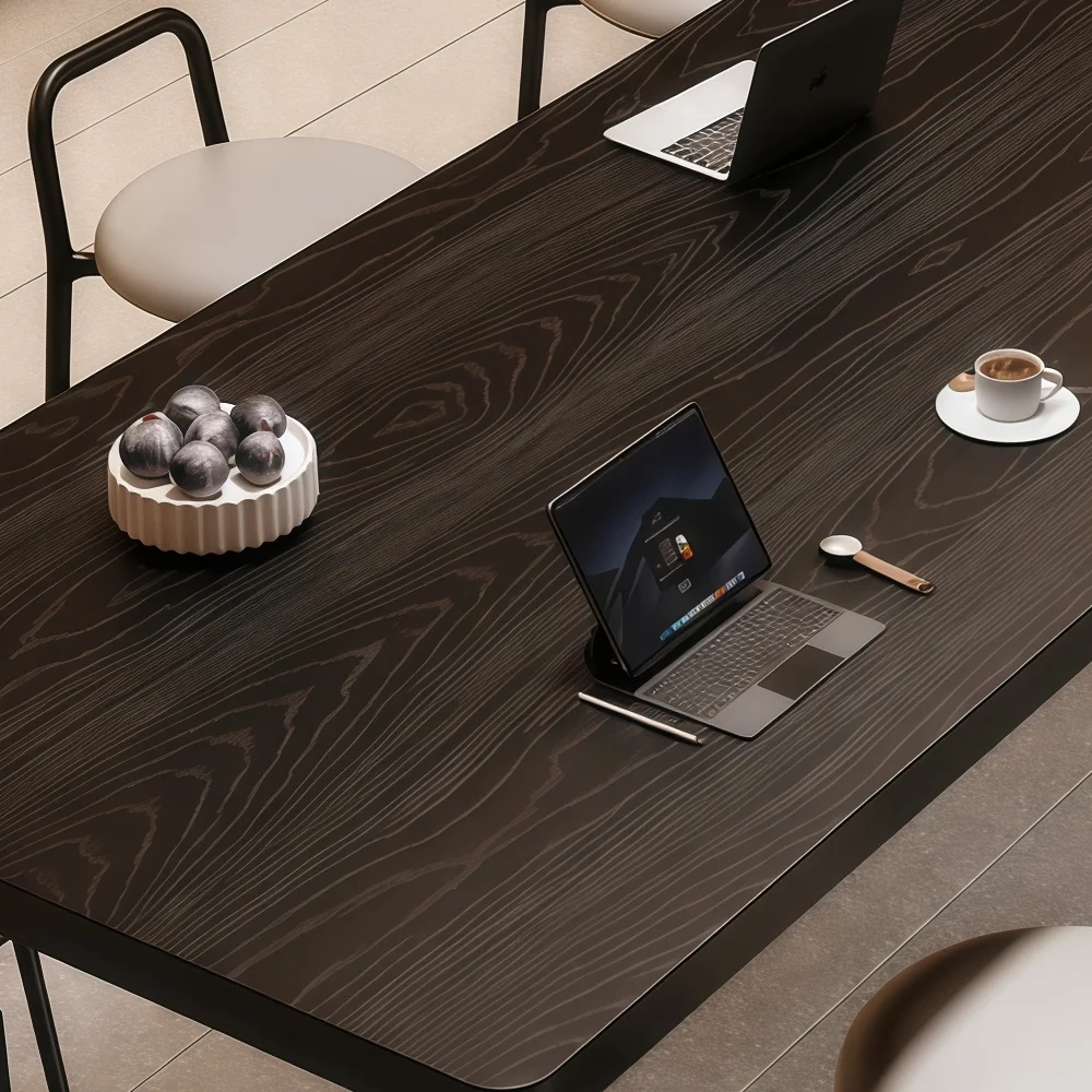 Height Adjustable Wooden Conference Table – Minimalist Long Workstation Desk for Office - image 4