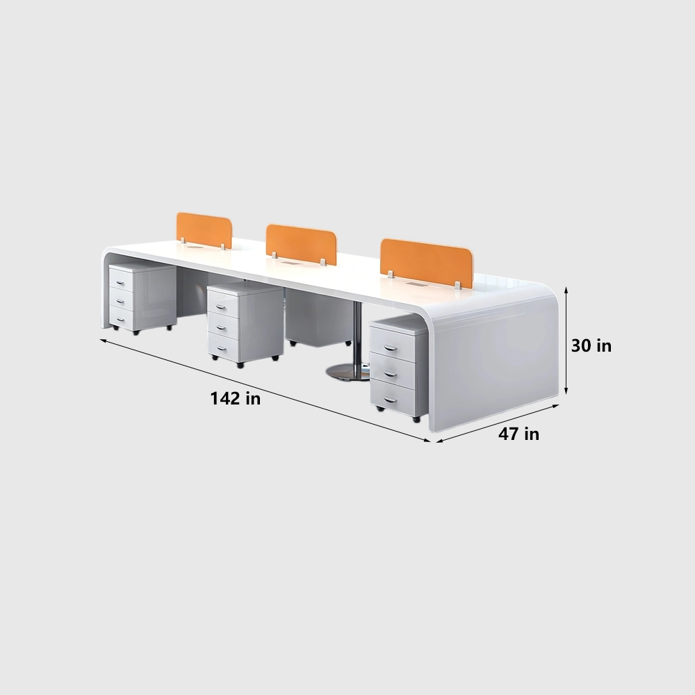 High Gloss Executive Desk for Office Staff - image 8