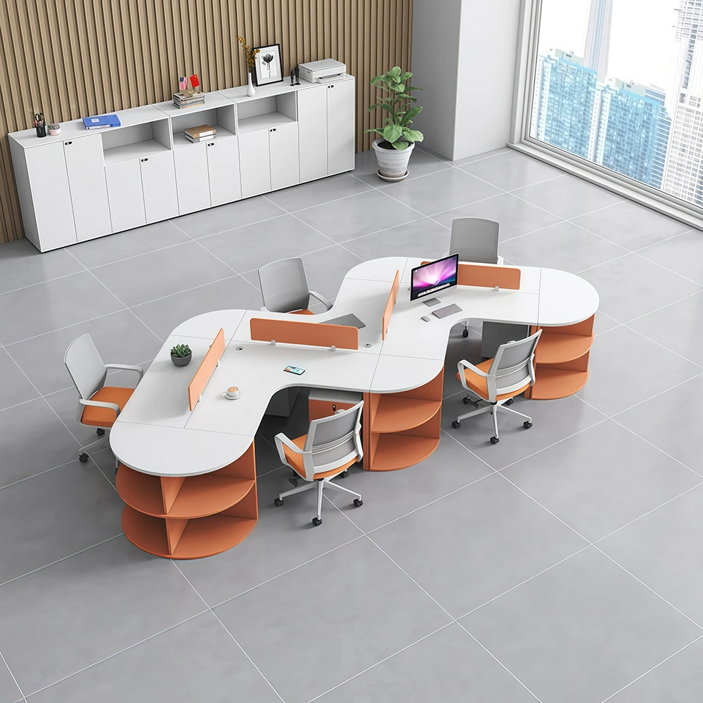 Irregular Shape Office Workstation for Staff - image 2