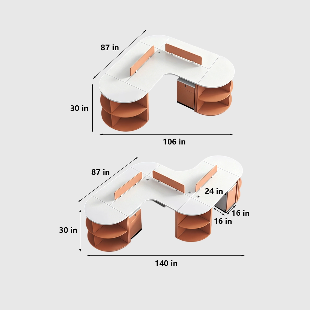Irregular Shape Office Workstation for Staff - image 6