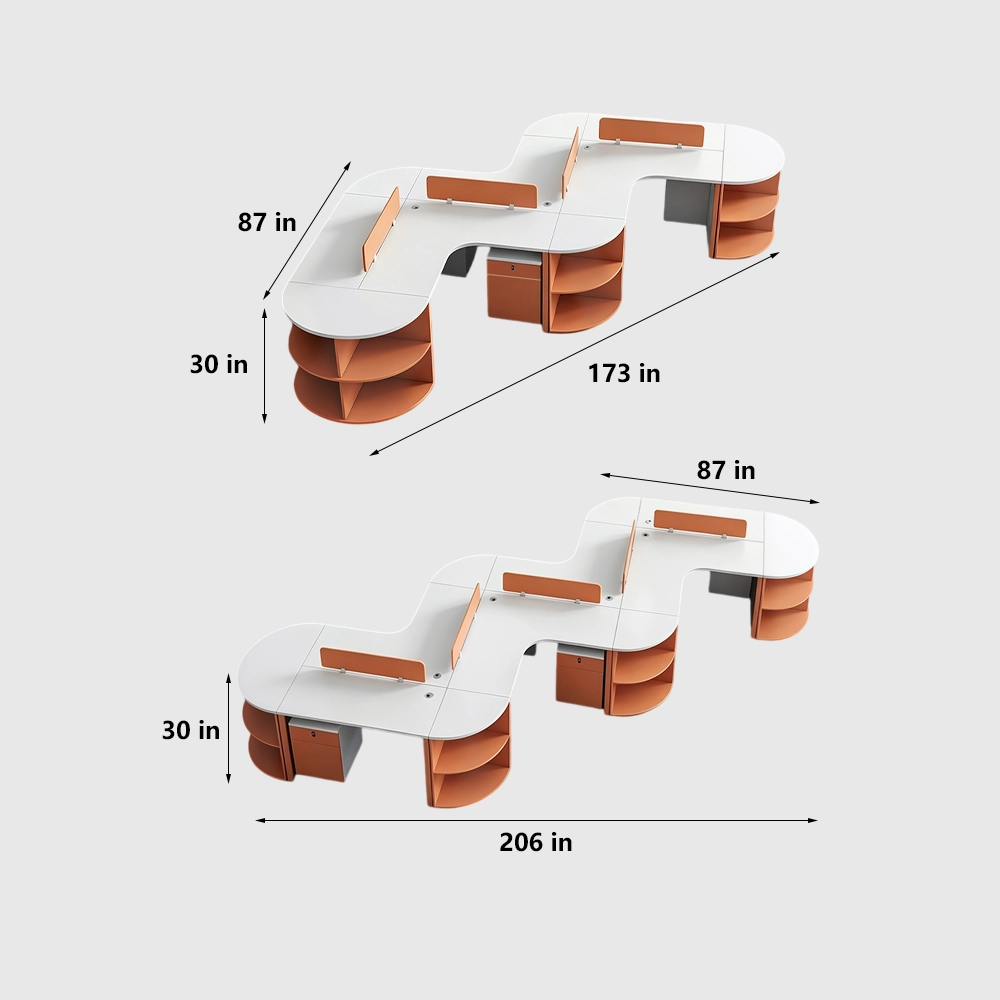 Irregular Shape Office Workstation for Staff - image 7