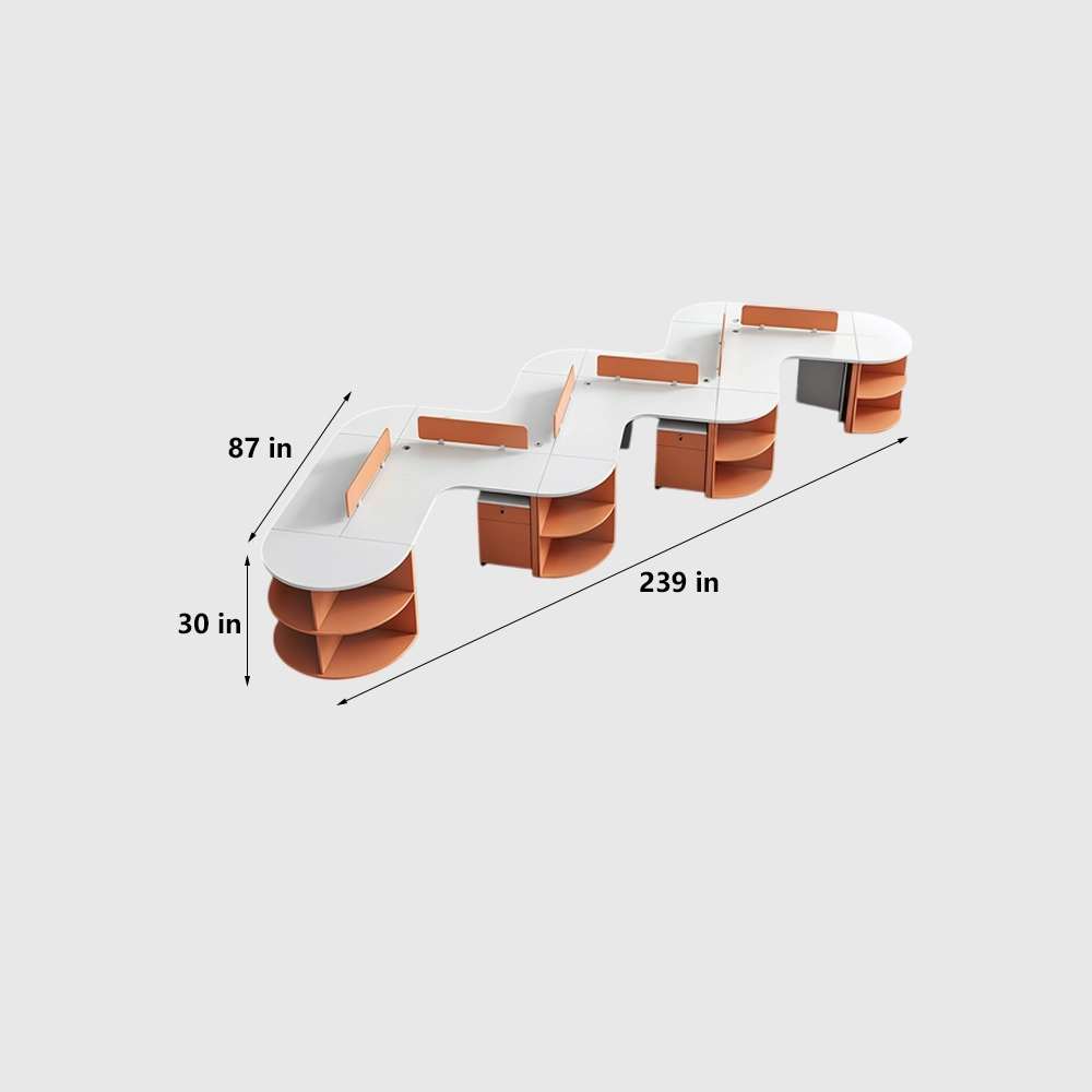 Irregular Shape Office Workstation for Staff - image 8