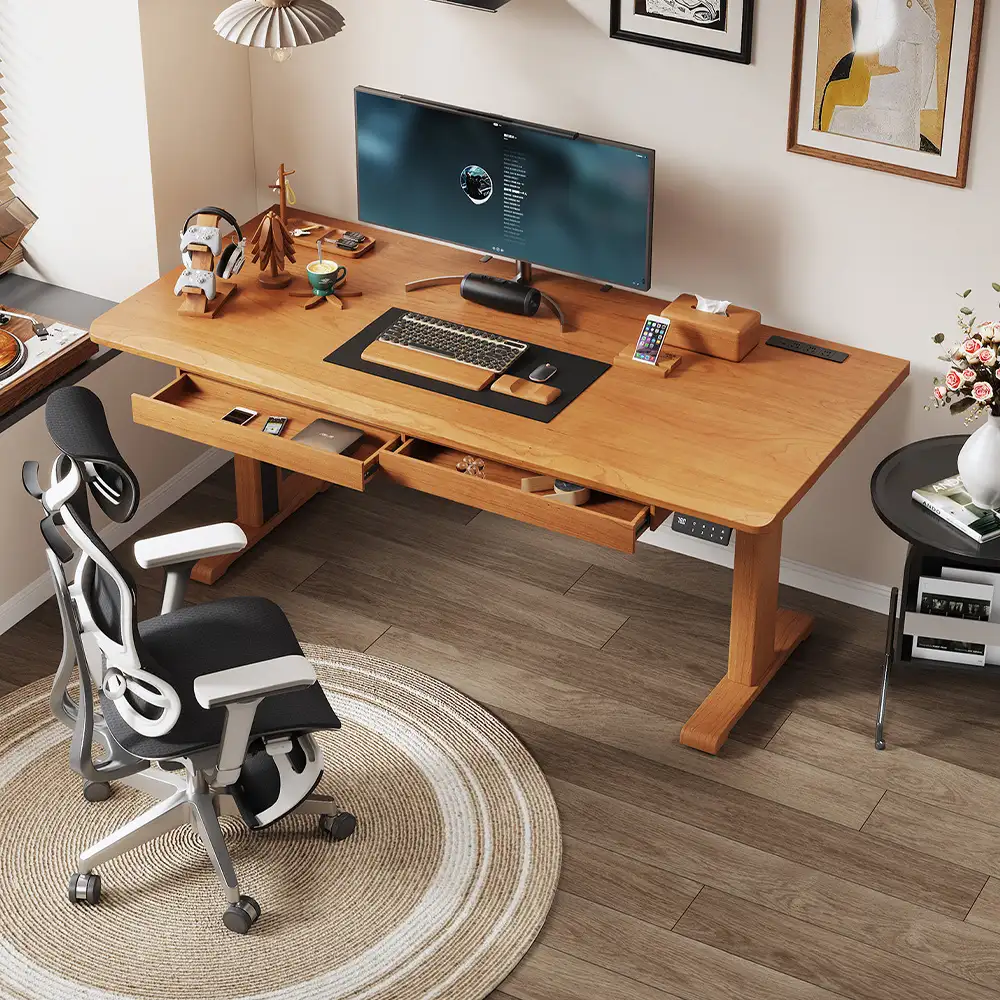 Adjustable Height Modern Minimalist Office Desk for Efficient Workplaces - image 3