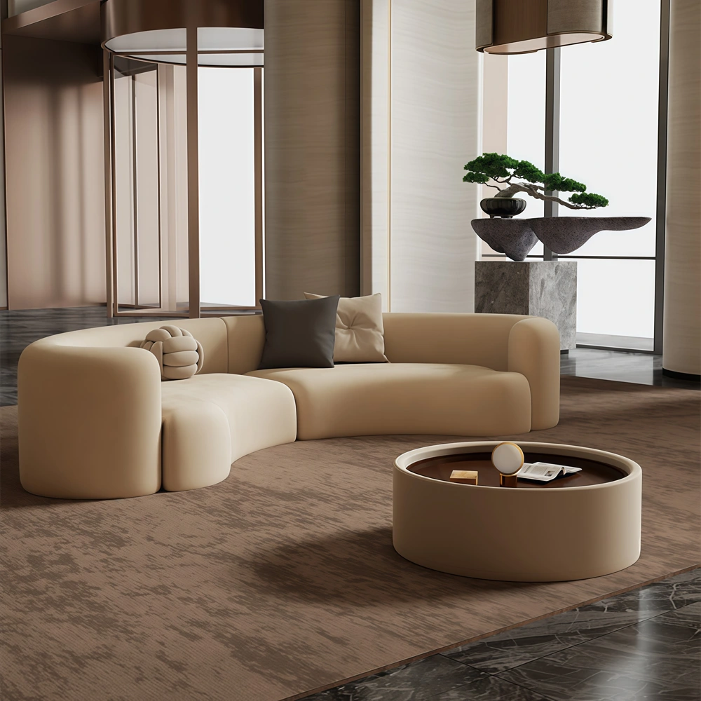Reception Seating with Curved Sofa – Welcoming & Space-Efficient Design - image 3