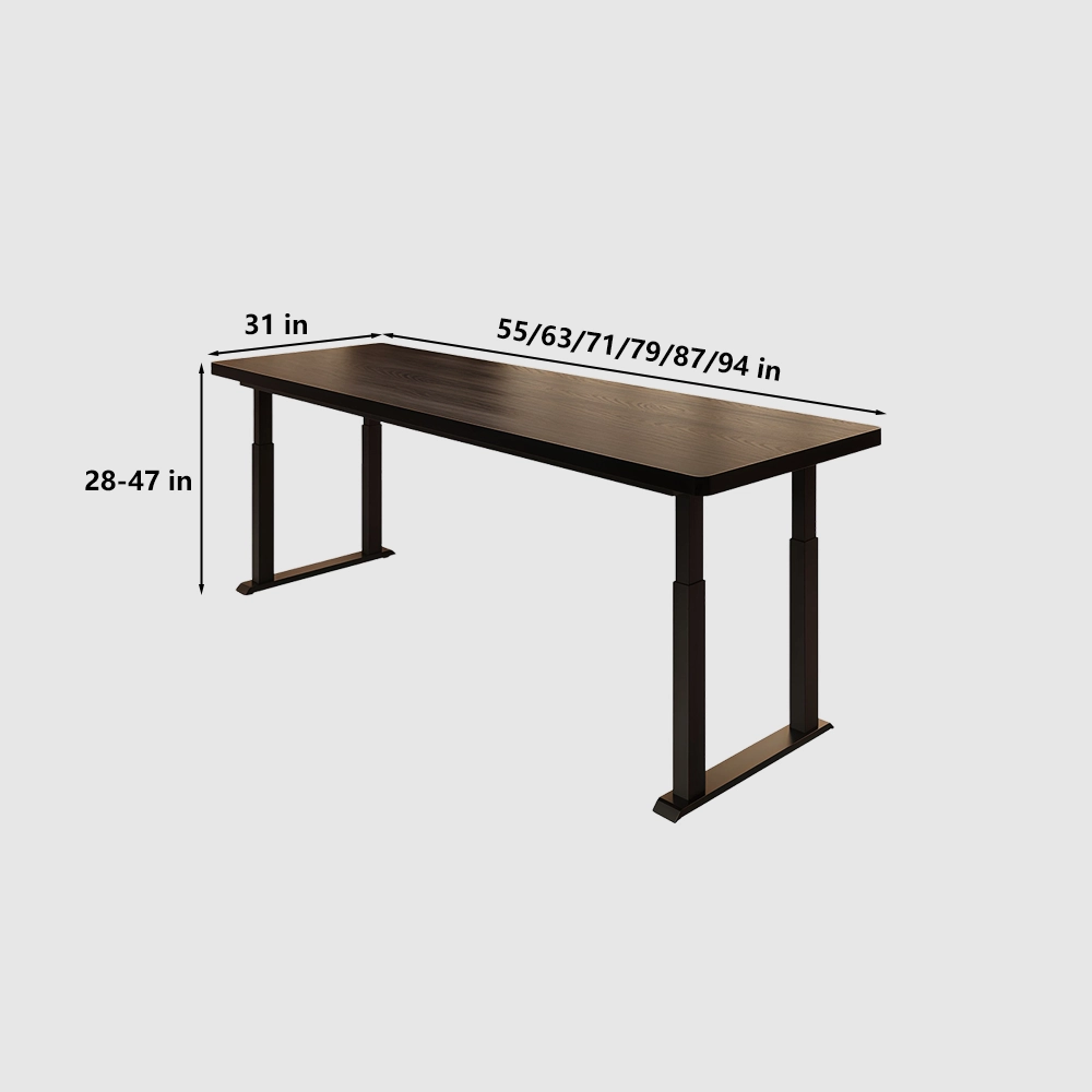 Height Adjustable Wooden Conference Table – Minimalist Long Workstation Desk for Office - image 7