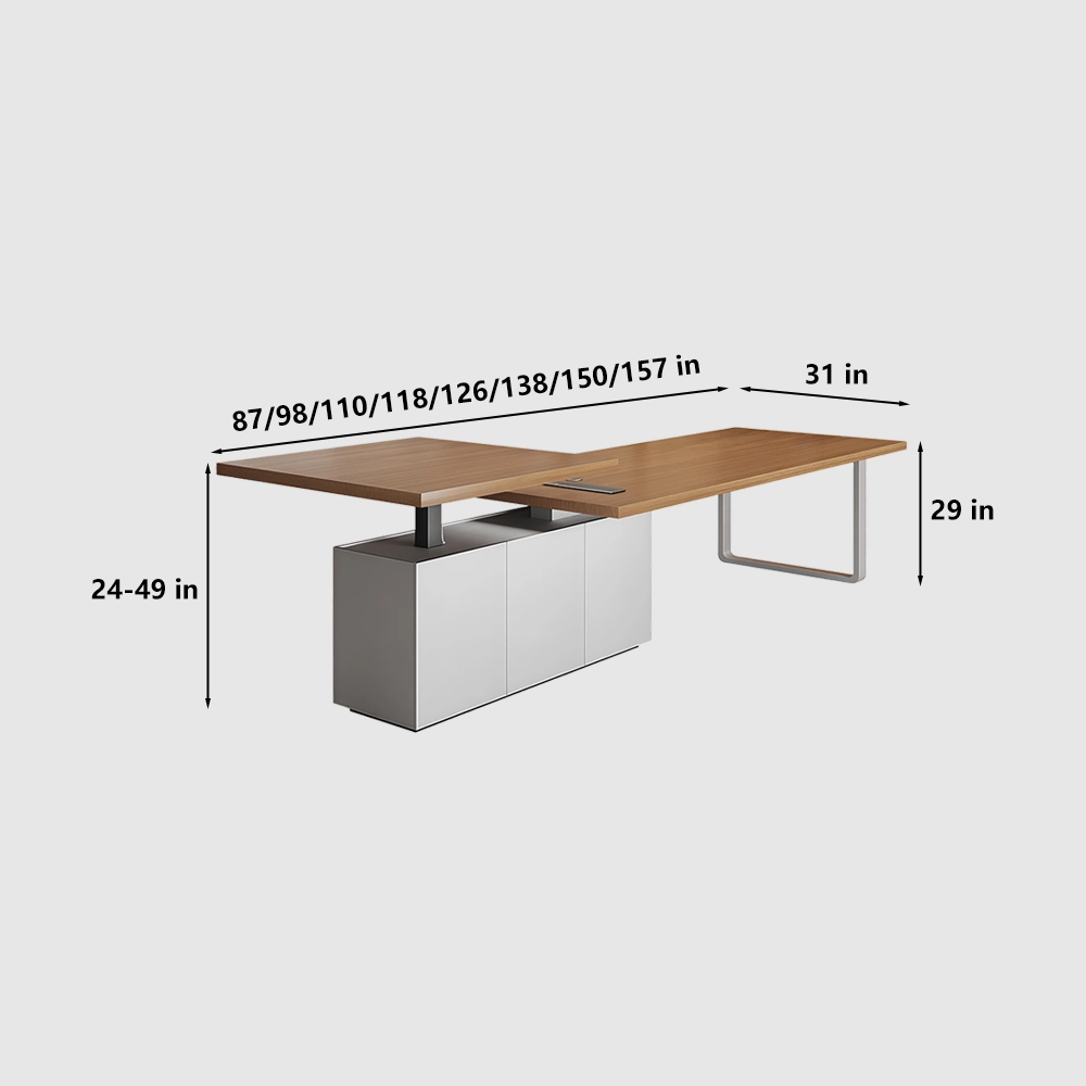 Adjustable Height Solid Wood Conference Table – Modern Long Meeting Desk for Office - image 7